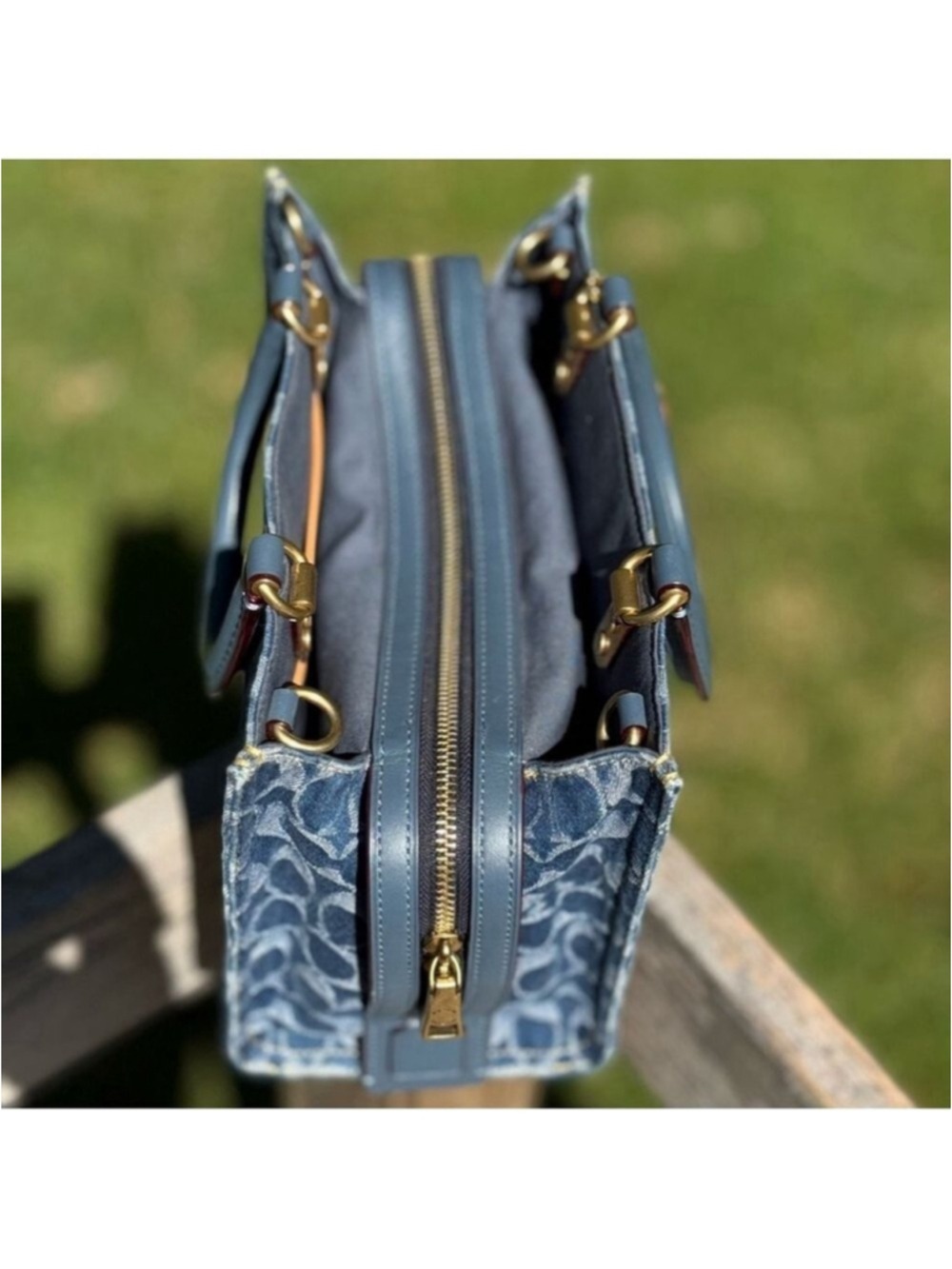 Coach Rogue 25 Signature Denim Satchel Crossbody Bag Style CR691 NWOT - Picture 4 of 16